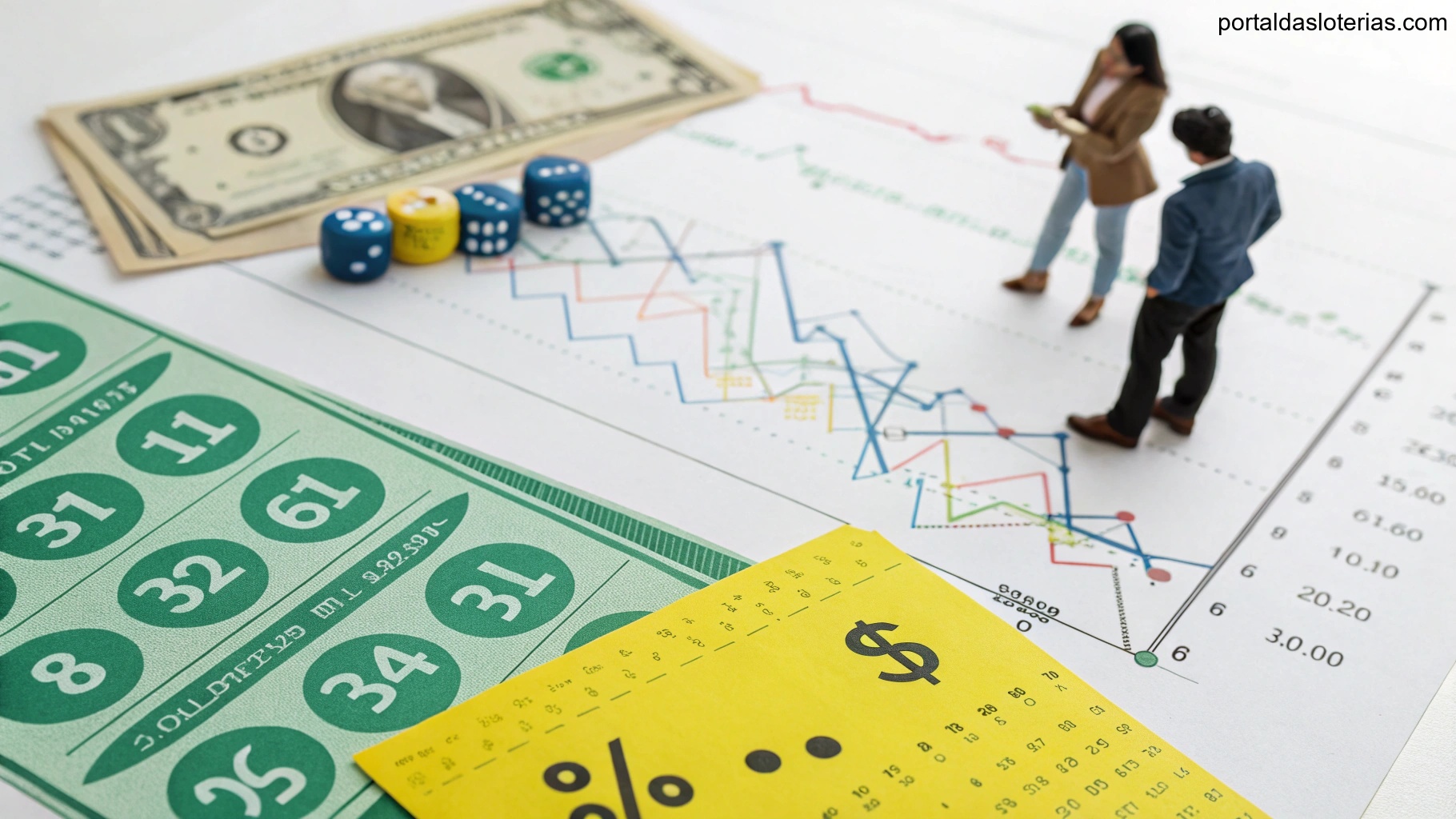 imagem de gráficos e símbolos de análise matemática para a loteria Dia de Sorte