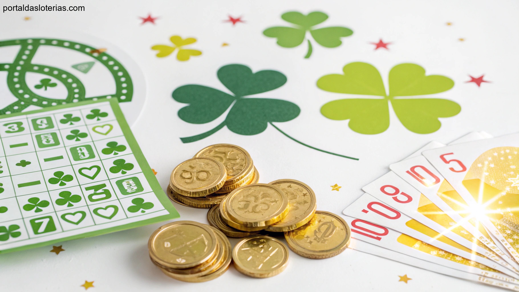 imagem representando sorte e dinheiro com elementos em verde e dourado, ideal para o tema Mega-Sena