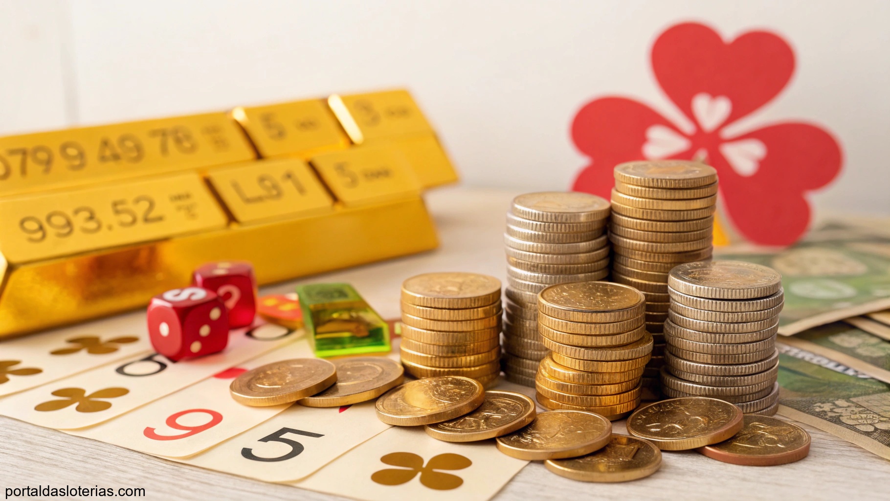 Imagem de símbolos de sorte e prosperidade para loteria