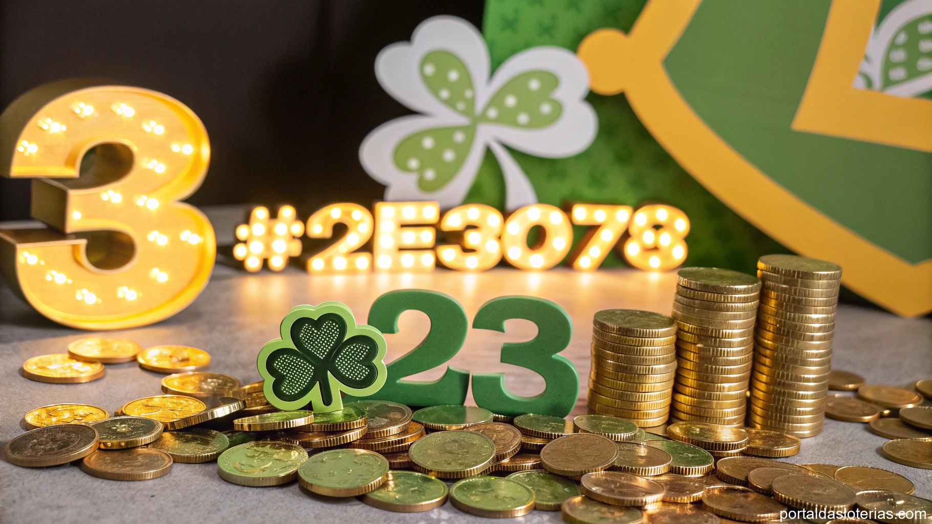 imagem de sorte com o número 33, moedas douradas e símbolos de fortuna